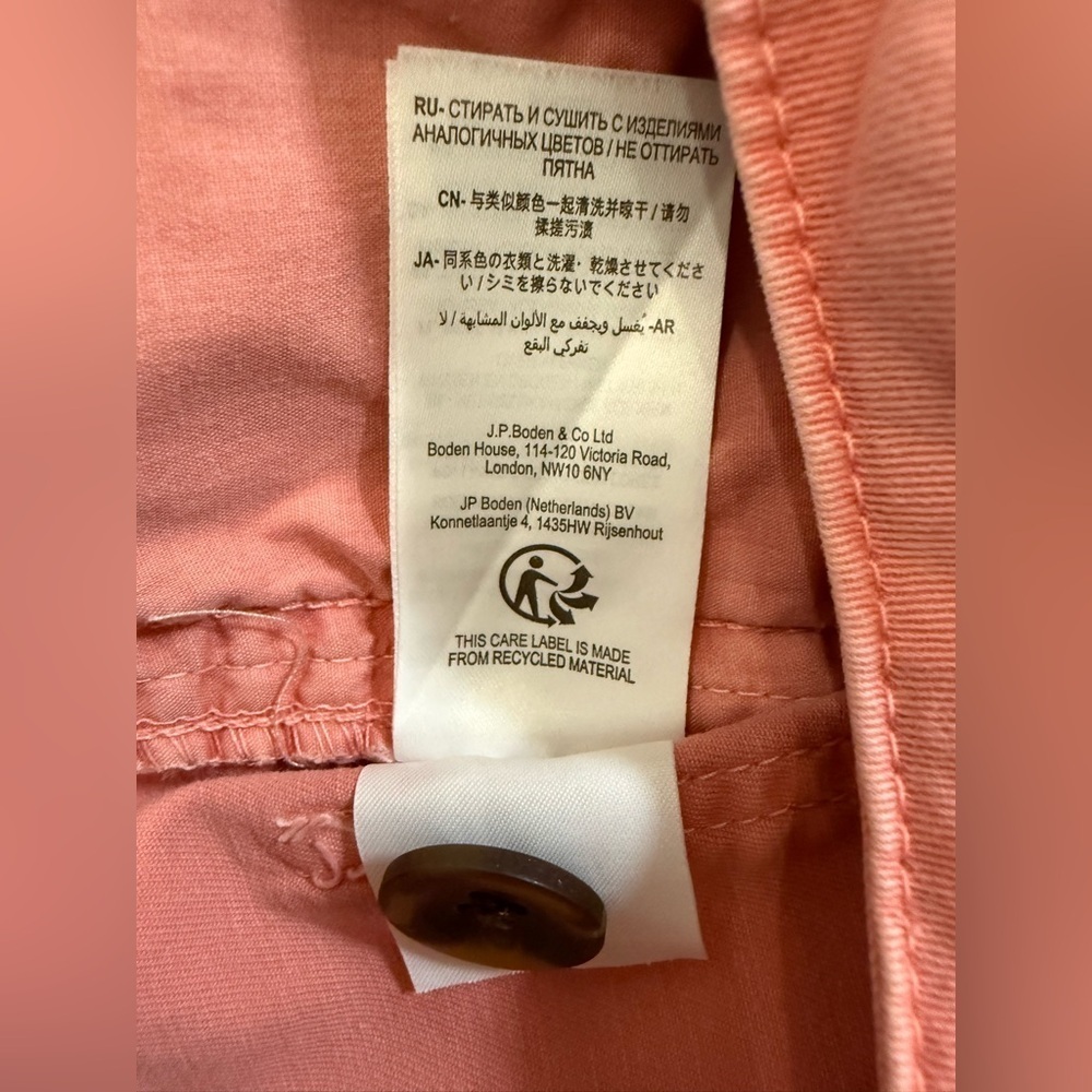 Boden Women’s Peach Pink Straight Leg Pants - Size 8L - Picture 9 of 9